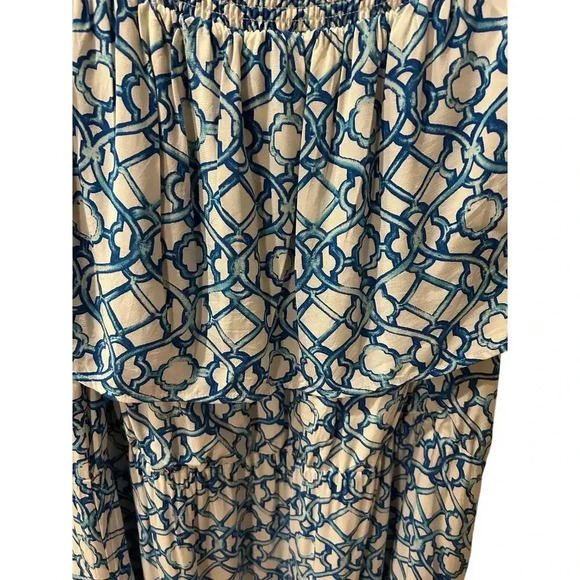 Chico’s Blue & White On Or Off Shoulder Maxi Dress Size 3 US Size 16/18 - Picture 2 of 7